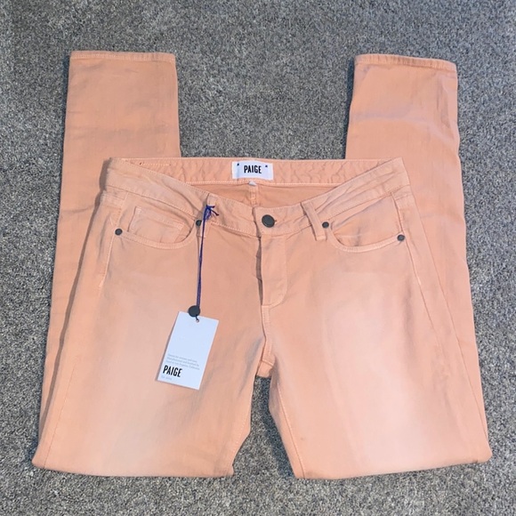 NWT PAIGE Tangerine Skyline Ankle Jeans - Picture 1 of 8